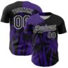 Custom Black Purple-White Hawaii Palm Trees Tropical Coconut Authentic Baseball Jersey