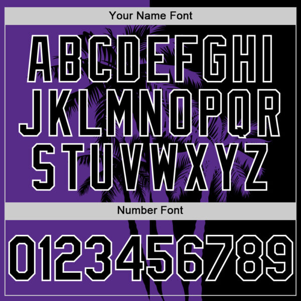 Custom Black Purple-White Hawaii Palm Trees Tropical Coconut Authentic Baseball Jersey