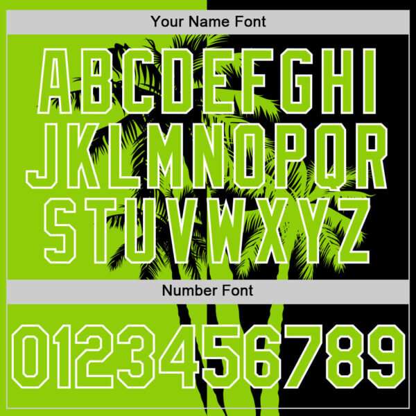 Custom Black Neon Green-White Hawaii Palm Trees Tropical Coconut Authentic Baseball Jersey