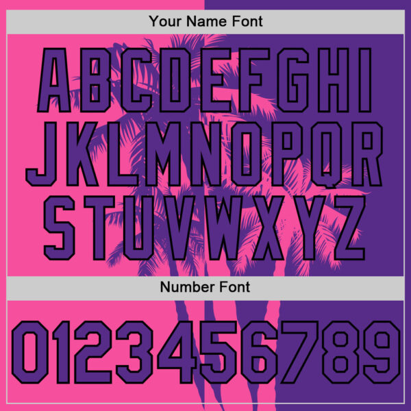 Custom Purple Pink-Black Hawaii Palm Trees Tropical Coconut Authentic Baseball Jersey