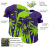 Custom Purple Neon Green-Black Hawaii Palm Trees Tropical Coconut Authentic Baseball Jersey