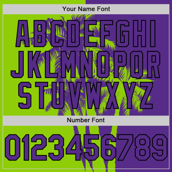 Custom Purple Neon Green-Black Hawaii Palm Trees Tropical Coconut Authentic Baseball Jersey