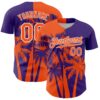 Custom Purple Orange-White Hawaii Palm Trees Tropical Coconut Authentic Baseball Jersey