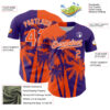 Custom Purple Orange-White Hawaii Palm Trees Tropical Coconut Authentic Baseball Jersey