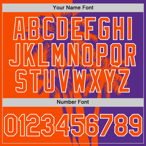 Custom Purple Orange-White Hawaii Palm Trees Tropical Coconut Authentic Baseball Jersey