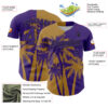 Custom Purple Old Gold-Black Hawaii Palm Trees Tropical Coconut Authentic Baseball Jersey