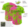 Custom Neon Green Pink-Black Hawaii Palm Trees Tropical Coconut Authentic Baseball Jersey