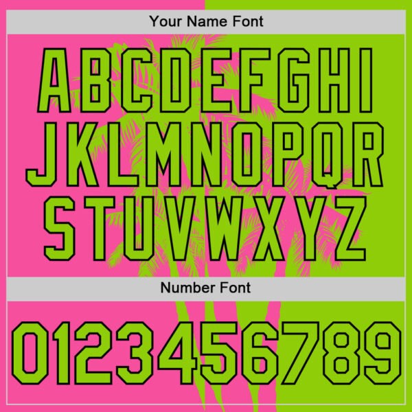 Custom Neon Green Pink-Black Hawaii Palm Trees Tropical Coconut Authentic Baseball Jersey