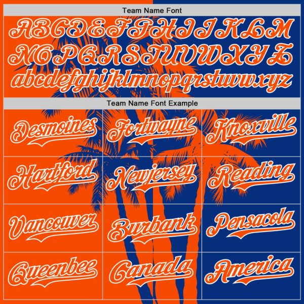 Custom Royal Orange-White Hawaii Palm Trees Tropical Coconut Authentic Baseball Jersey