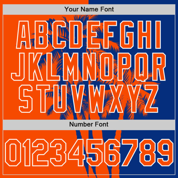 Custom Royal Orange-White Hawaii Palm Trees Tropical Coconut Authentic Baseball Jersey