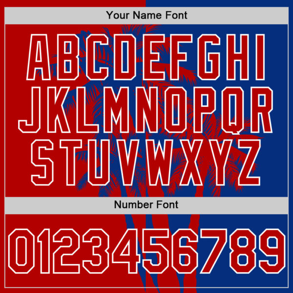 Custom Royal Red-White Hawaii Palm Trees Tropical Coconut Authentic Baseball Jersey