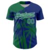 Custom Royal Kelly Green-White Hawaii Palm Trees Tropical Coconut Authentic Baseball Jersey