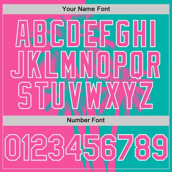 Custom Aqua Pink-White Hawaii Palm Trees Tropical Coconut Authentic Baseball Jersey