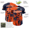 Custom Navy Orange-White Hawaii Palm Trees Tropical Coconut Authentic Baseball Jersey
