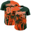 Custom Green Orange-White Hawaii Palm Trees Tropical Coconut Authentic Baseball Jersey