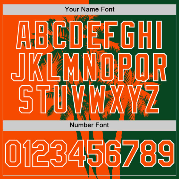 Custom Green Orange-White Hawaii Palm Trees Tropical Coconut Authentic Baseball Jersey