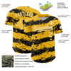 Custom Gold Black-White Paint Splash Stripe Authentic Baseball Jersey