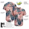 Custom Cream Red 3D Pattern Design Hawaii Palm Leaves And Flowers Authentic Baseball Jersey