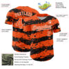 Custom Orange Black-White Paint Splash Stripe Authentic Baseball Jersey