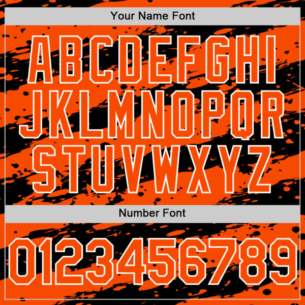 Custom Orange Black-White Paint Splash Stripe Authentic Baseball Jersey