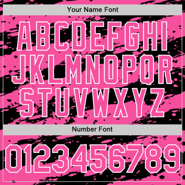 Custom Pink Black-White Paint Splash Stripe Authentic Baseball Jersey