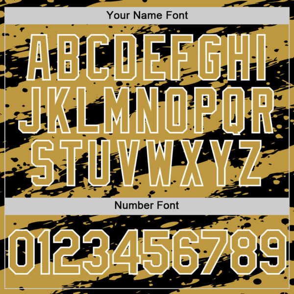 Custom Old Gold Black-White Paint Splash Stripe Authentic Baseball Jersey