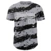 Custom Gray Black-White Paint Splash Stripe Authentic Baseball Jersey