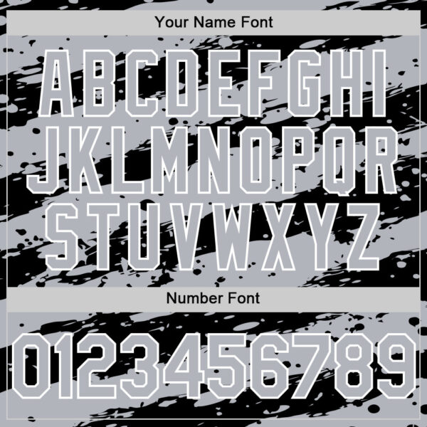 Custom Gray Black-White Paint Splash Stripe Authentic Baseball Jersey