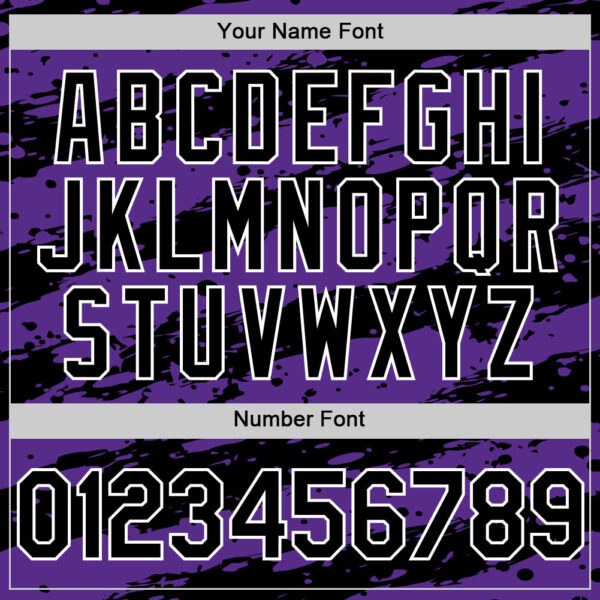 Custom Purple Black-White Paint Splash Stripe Authentic Baseball Jersey