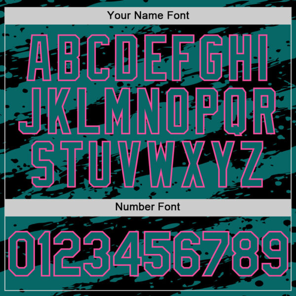 Custom Teal Black-Pink Paint Splash Stripe Authentic Baseball Jersey