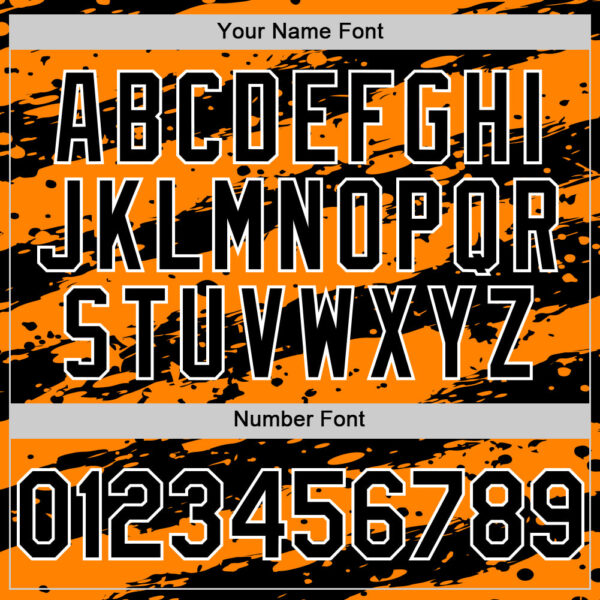 Custom Bay Orange Black-White Paint Splash Stripe Authentic Baseball Jersey
