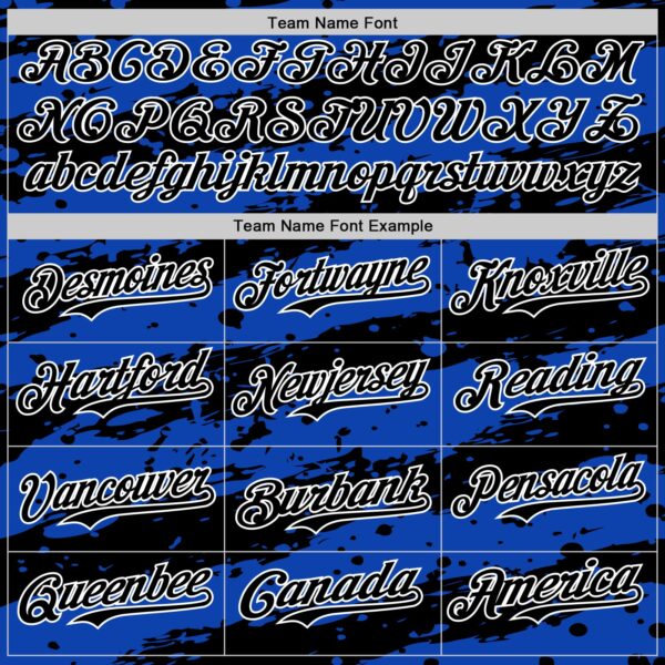 Custom Thunder Blue Black-White Paint Splash Stripe Authentic Baseball Jersey