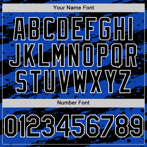 Custom Thunder Blue Black-White Paint Splash Stripe Authentic Baseball Jersey