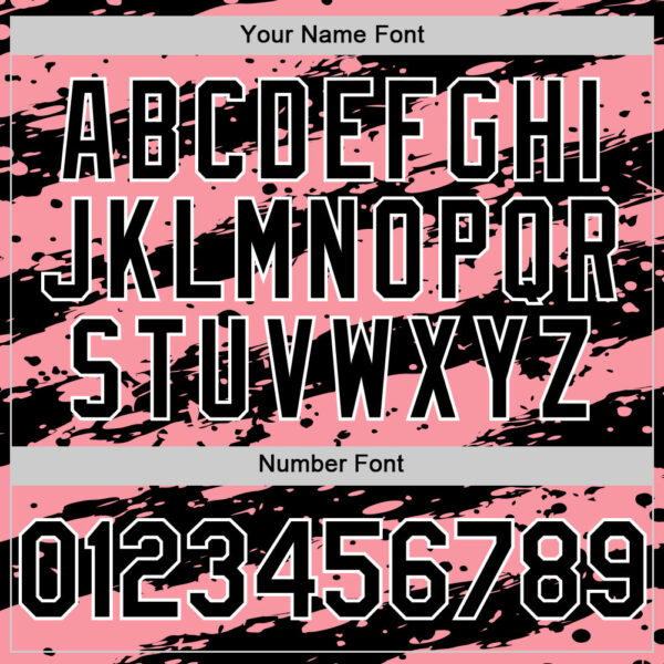 Custom Medium Pink Black-White Paint Splash Stripe Authentic Baseball Jersey