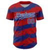 Custom Red Royal-White Paint Splash Stripe Authentic Baseball Jersey