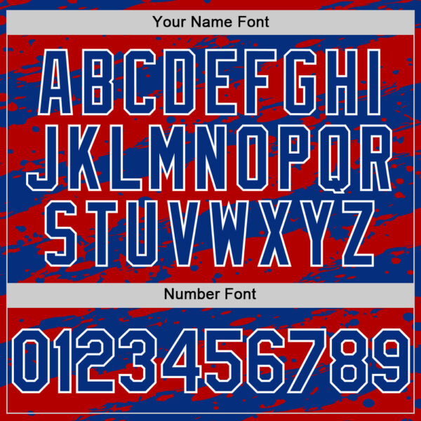 Custom Red Royal-White Paint Splash Stripe Authentic Baseball Jersey