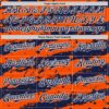 Custom Orange Navy-White Paint Splash Stripe Authentic Baseball Jersey