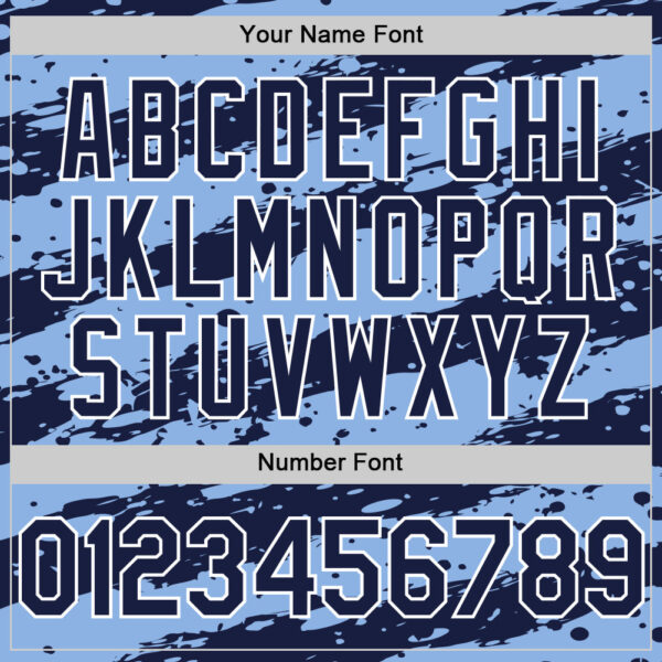 Custom Light Blue Navy-White Paint Splash Stripe Authentic Baseball Jersey