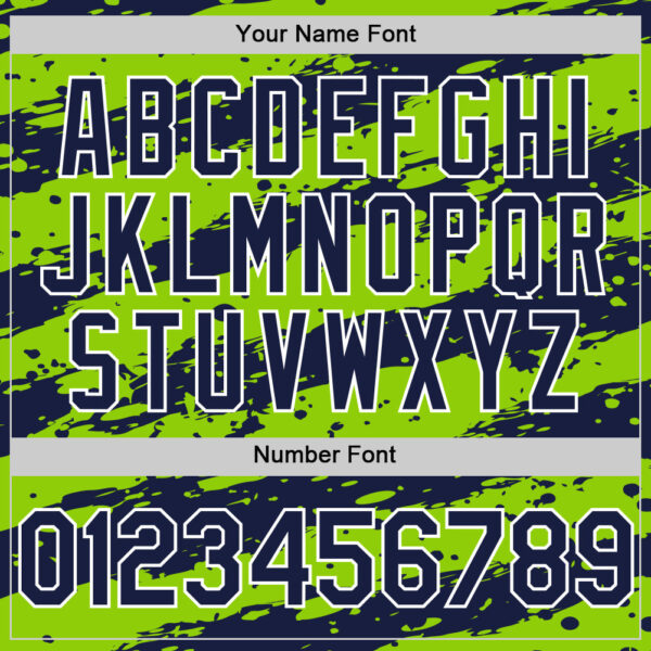 Custom Neon Green Navy-White Paint Splash Stripe Authentic Baseball Jersey