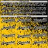 Custom Black Yellow-White Abstract Fragment Splatter Authentic Baseball Jersey