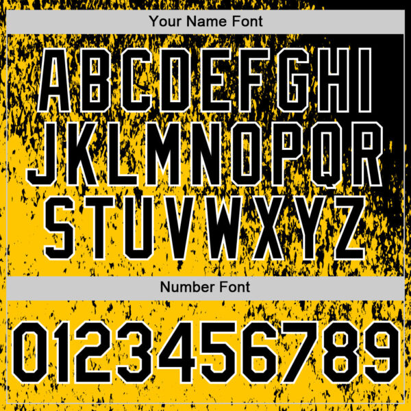 Custom Black Yellow-White Abstract Fragment Splatter Authentic Baseball Jersey