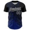Custom Black Royal-White Abstract Fragment Splatter Authentic Baseball Jersey