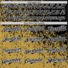 Custom Black Old Gold-White Abstract Fragment Splatter Authentic Baseball Jersey