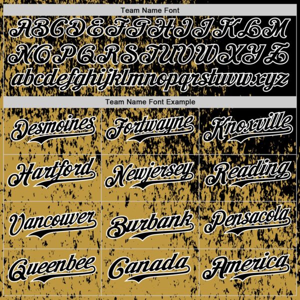 Custom Black Old Gold-White Abstract Fragment Splatter Authentic Baseball Jersey