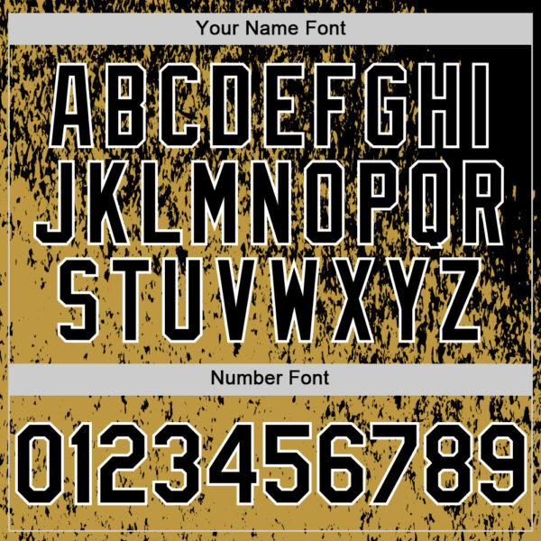 Custom Black Old Gold-White Abstract Fragment Splatter Authentic Baseball Jersey