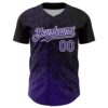 Custom Black Purple-White Abstract Fragment Splatter Authentic Baseball Jersey