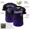 Custom Black Purple-White Abstract Fragment Splatter Authentic Baseball Jersey