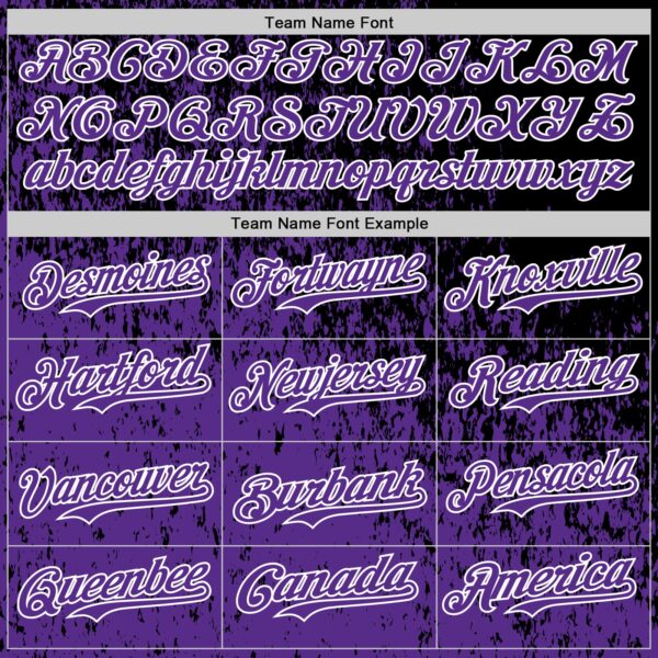 Custom Black Purple-White Abstract Fragment Splatter Authentic Baseball Jersey