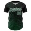 Custom Black Green-White Abstract Fragment Splatter Authentic Baseball Jersey