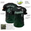 Custom Black Green-White Abstract Fragment Splatter Authentic Baseball Jersey